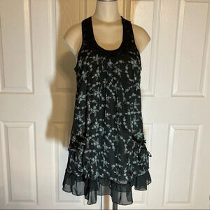 Myth Black Floral Sheer Racerback Dress S